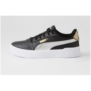 Puma 395096 Carina 2.0 Metallic Pm Black Silver Gold Smooth Black Silver Gold Sneakers Womens Shoes Casual Casual Sneakers