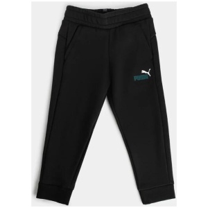 Puma Essentials+ Two-tone Logo Pants - Youth in Black