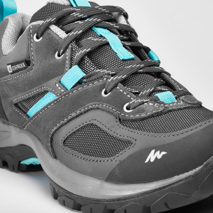 Quechua Women's Waterproof Mountain Walking Shoes - Mh100 - Grey/blue | Buy Online With Afterpay & Zip