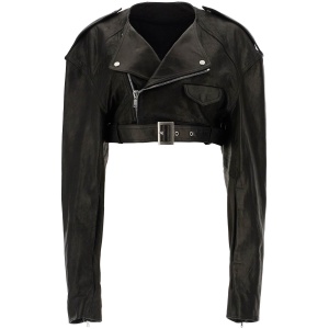 RICK OWENS micro biker nappa jacket in