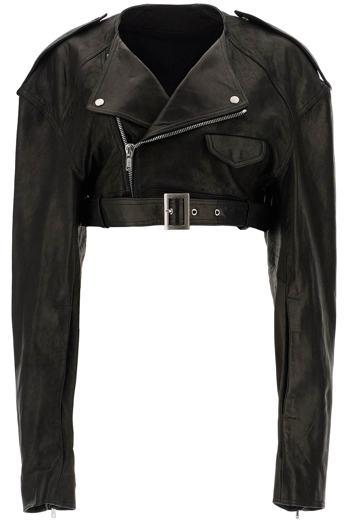 RICK OWENS micro biker nappa jacket in