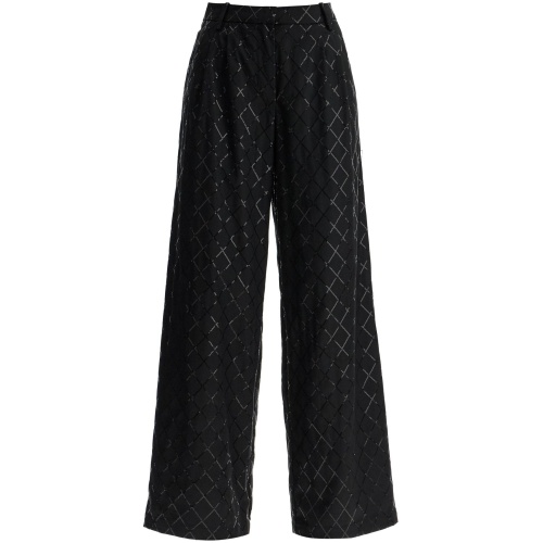 ROTATE wide pants with sequins.