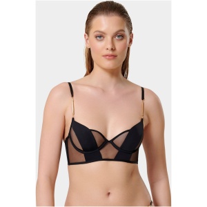 Raine Wired Longline Bra Black - Black / 8B