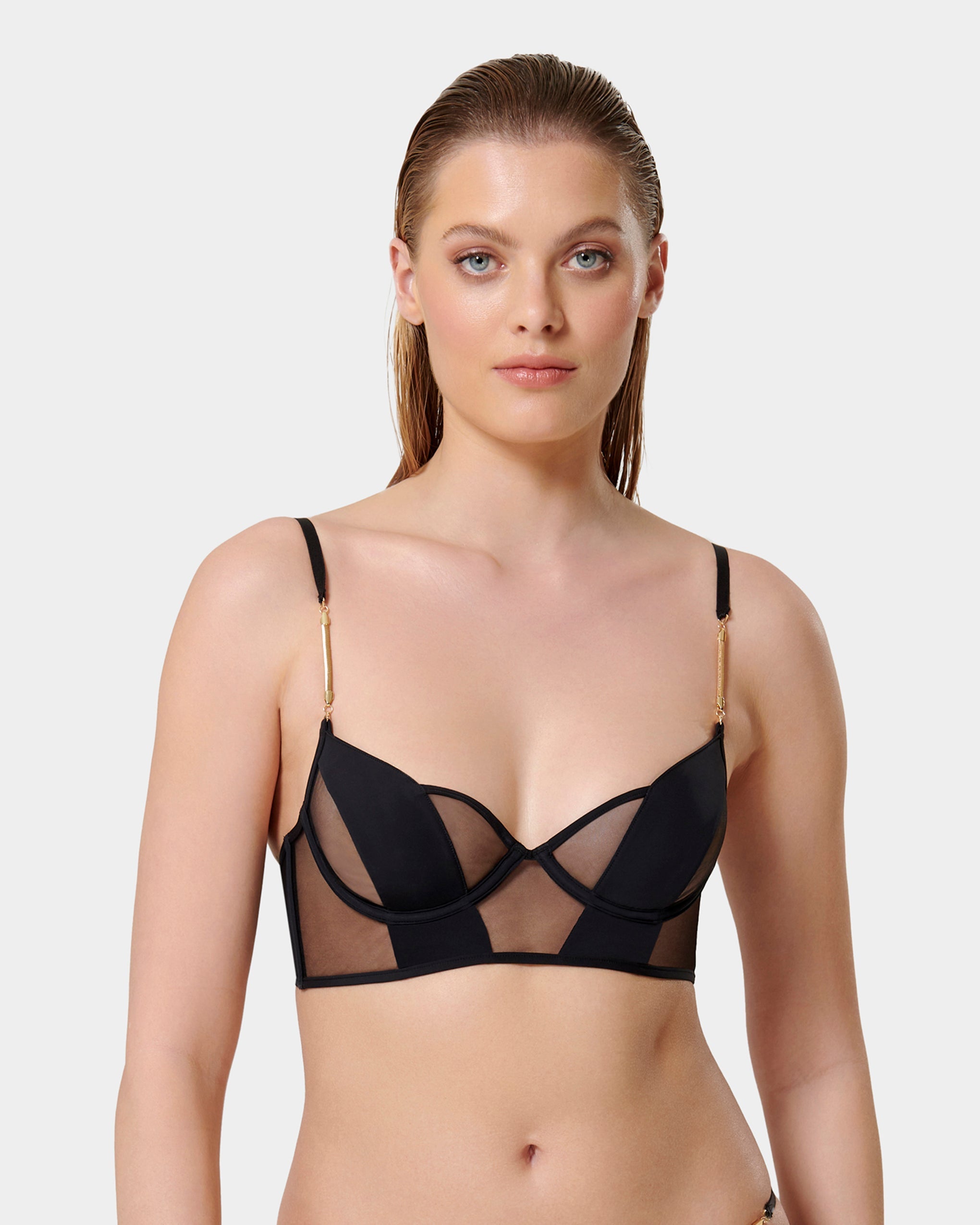 Raine Wired Longline Bra Black - Black / 8B