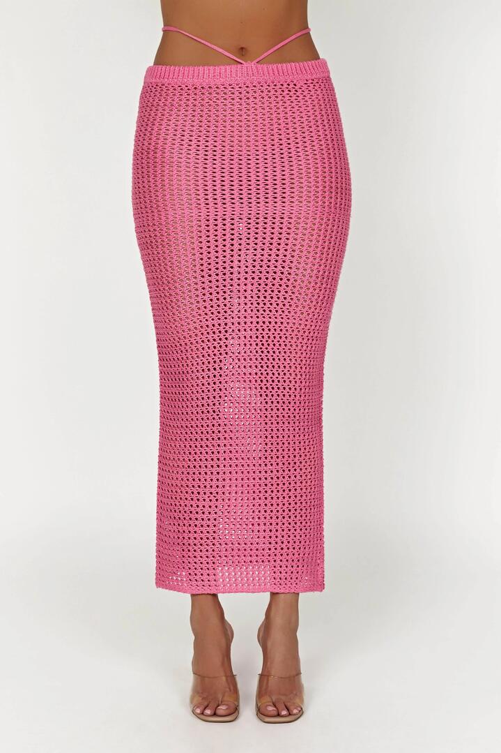 Raquel Crochet Maxi Skirt - Bubblegum Pink