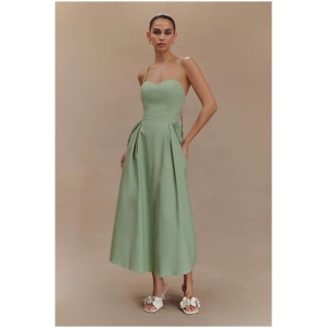 Rebecca Cotton Midi Dress - Basil