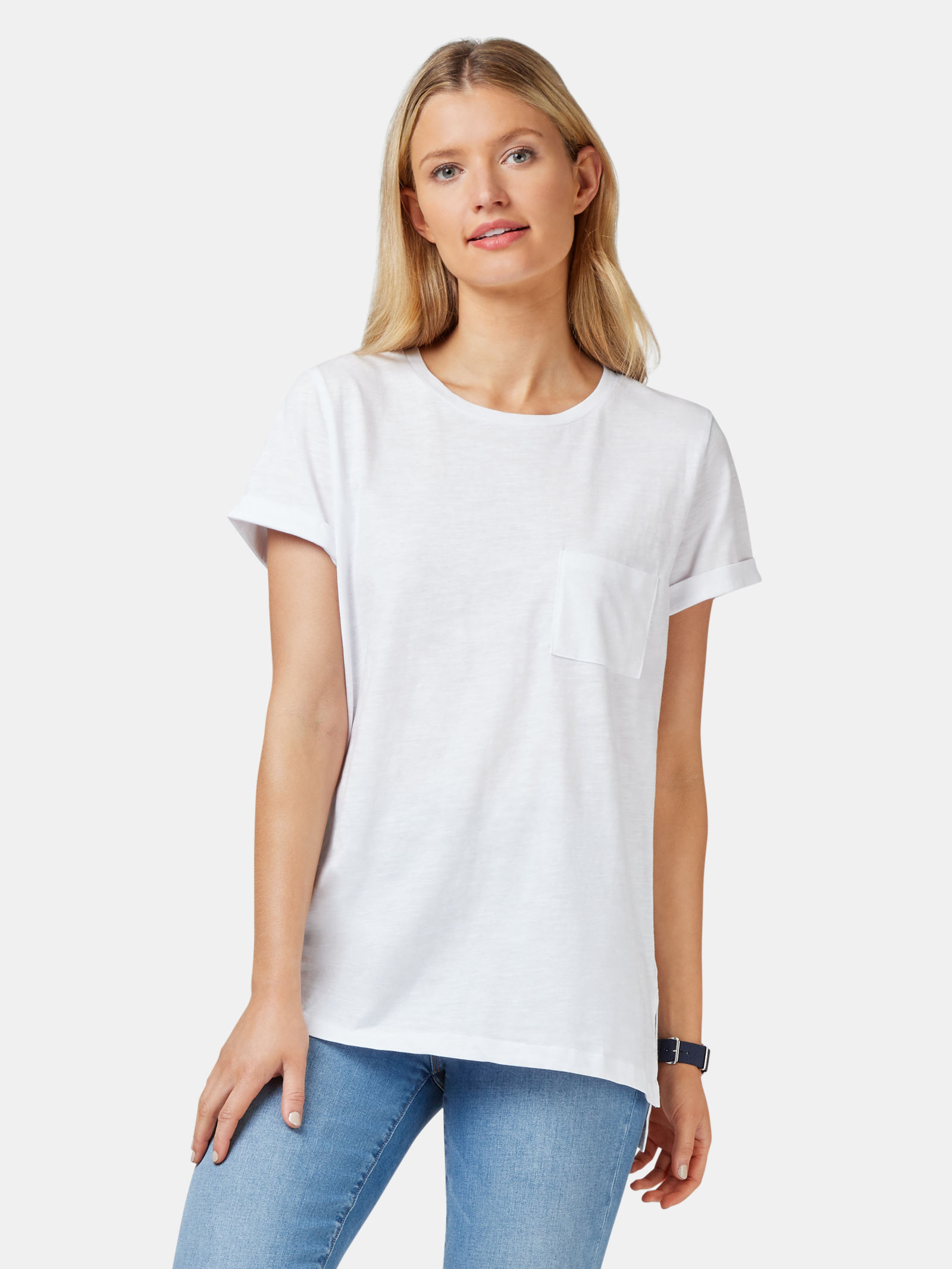 Relaxed Pocket Slub Tee White