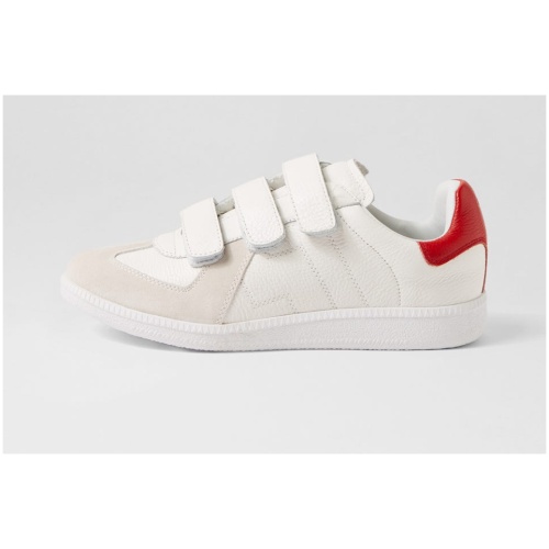 Rollie Pace Velcro Strap Rl White Red Leather White Red Sneakers Womens Shoes Casual Casual Sneakers