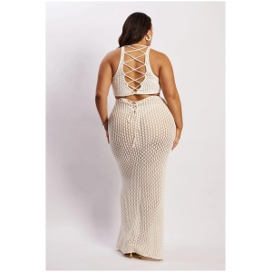 Rosella Crochet Maxi Skirt - Cream