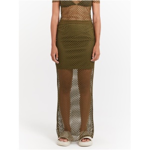 Ruby Mesh Skirt in Khaki