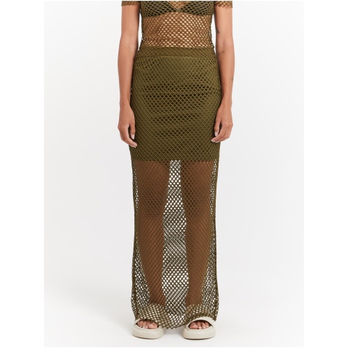 Ruby Mesh Skirt in Khaki