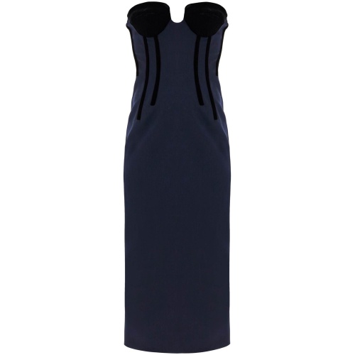 SPORTMAX velvet detailed bustier dress with nine