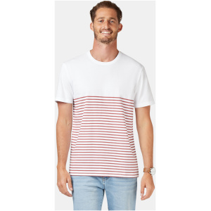 SS Cannon Stripe Crew Tee White Multi