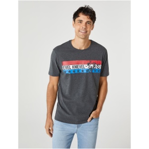 SS Evel Knievel Star Print Crew Tee Charcoal Marle