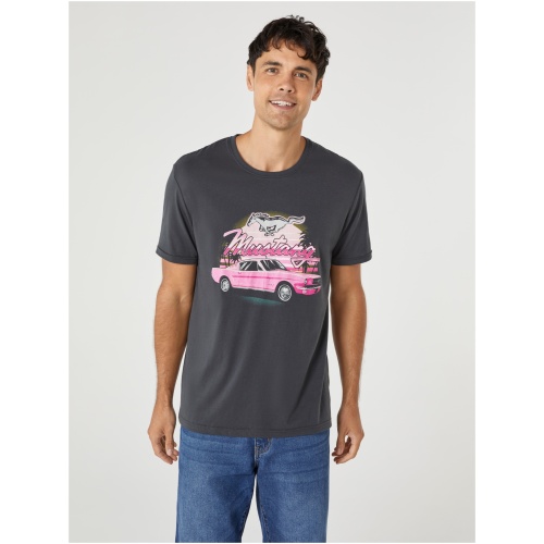 SS Ford Mustang Summer Print Crew Tee Charcoal