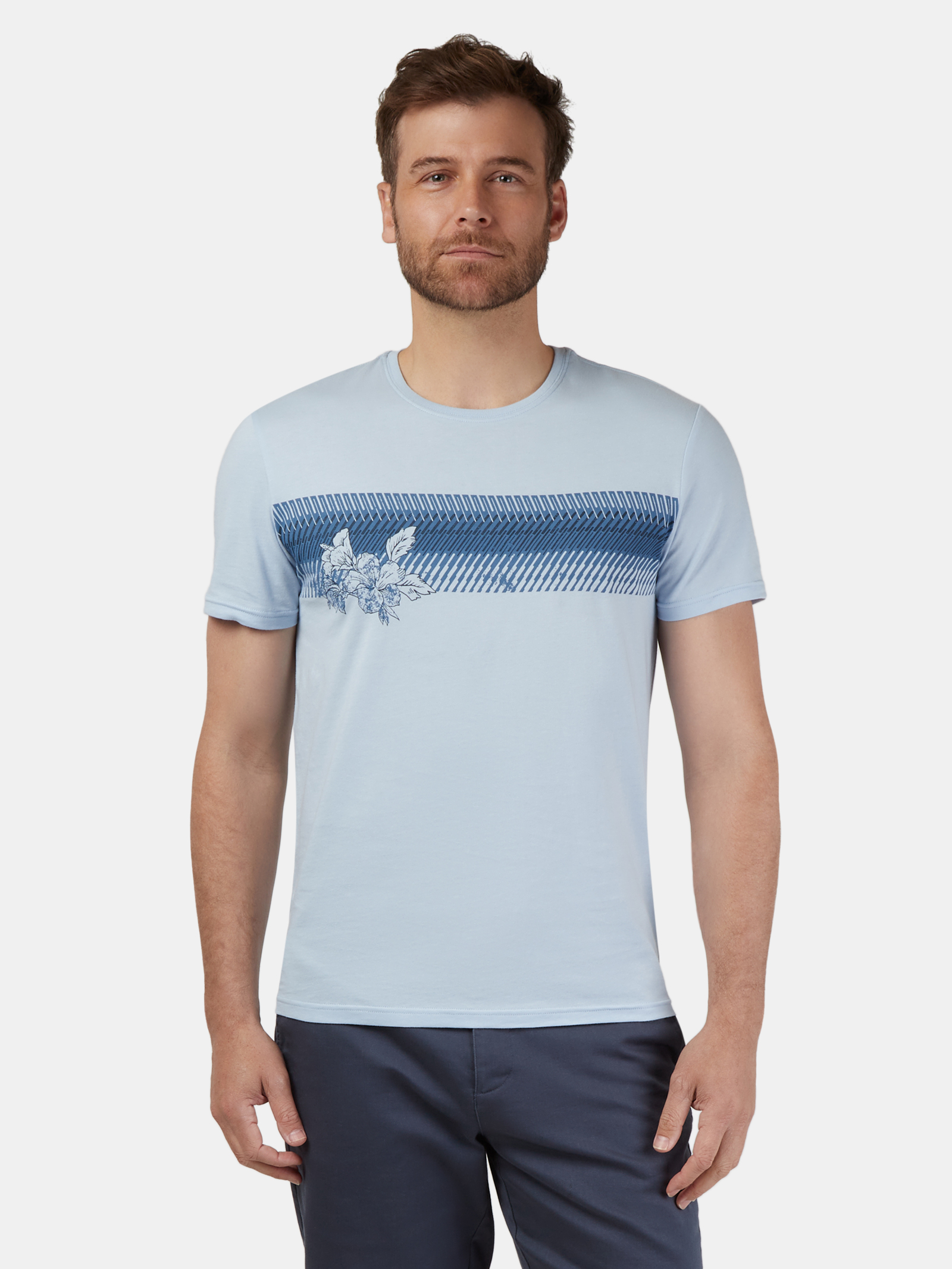 SS Garrison Print Crew Tee Sky