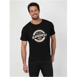 SS Jeanswest Logo Print Crew Tee Black