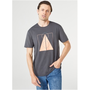 SS Moby Print Crew Tee Charcoal