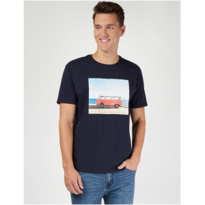 SS VW Beach Print Crew Tee Ink