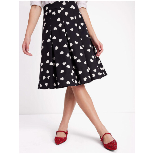 Scattered Hearts Midi Skirt