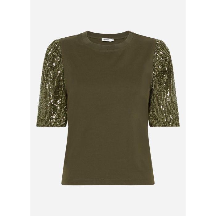 Sequin Sleeve Tee