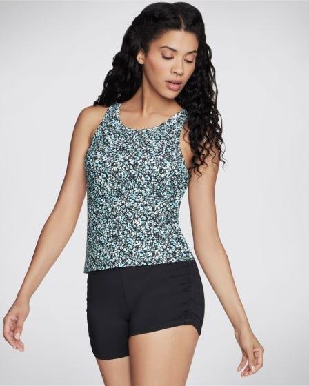 Skechers GOwalk Mini Floral Shelf Bra Tank Black