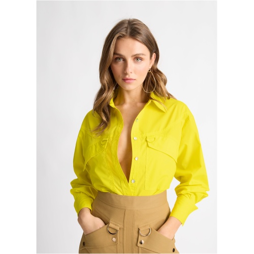 Spliced Shirt Yellow SHEIKE