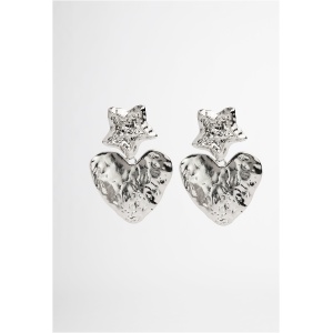 Stars And Hearts Earrings Silver SHEIKE