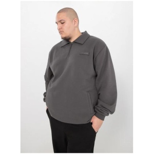 Stmnt Drench Quarter Zip Jumper - Big & Tall in Grey