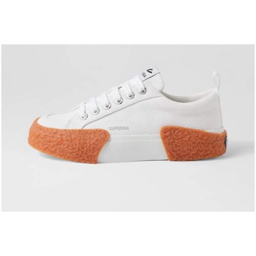 Superga 2660 Stripe Big Bumpers S9 White Gum Canvas White Gum Sneakers Womens Shoes Casual Casual Sneakers