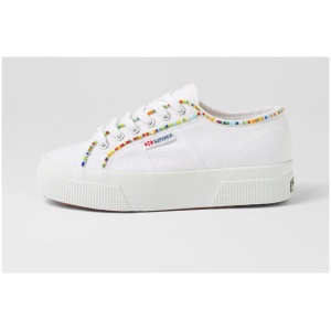 Superga 2740 Multicolor Beads S9 White Multi Canvas White Multi Sneakers Womens Shoes Casual Casual Sneakers