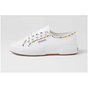 Superga 2750 Multicolor Beads S9 White Multi Canvas White Multi Sneakers Womens Shoes Casual Casual Sneakers