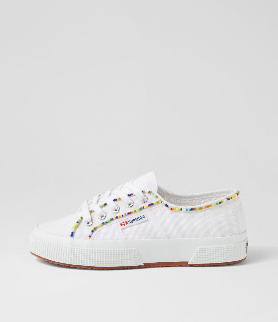 Superga 2750 Multicolor Beads S9 White Multi Canvas White Multi Sneakers Womens Shoes Casual Casual Sneakers