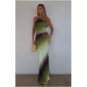 Sweet Salutations Maxi Skirt Olive Grove