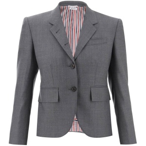 THOM BROWNE single-breasted cropped jacket in 120's wool