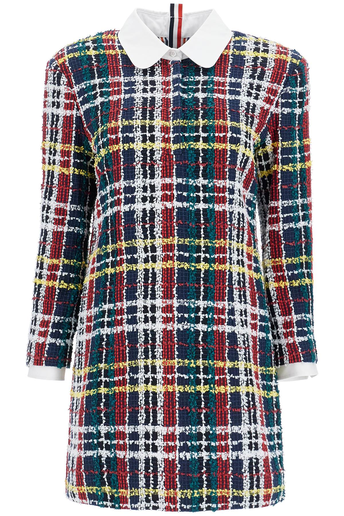 THOM BROWNE tweed mini sheath dress in