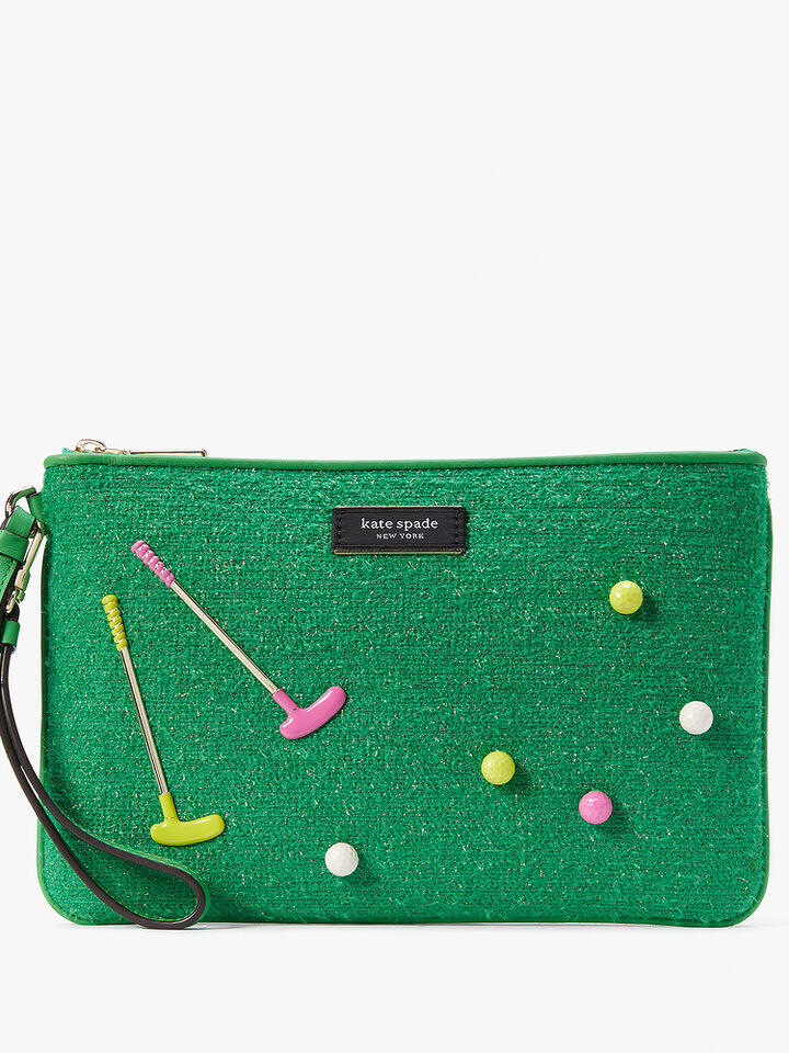 Tee Time Embellished Astroturf Wristlet