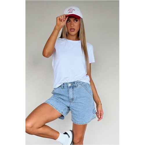 Time Well Spent Denim Shorts Light Blue