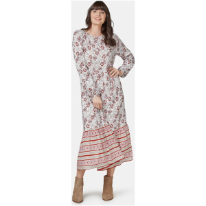 Tina Tiered Border Dress Boho Boarder Print