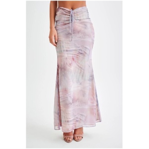 Ursula Ruched Maxi Skirt - Mermaid Shell Print