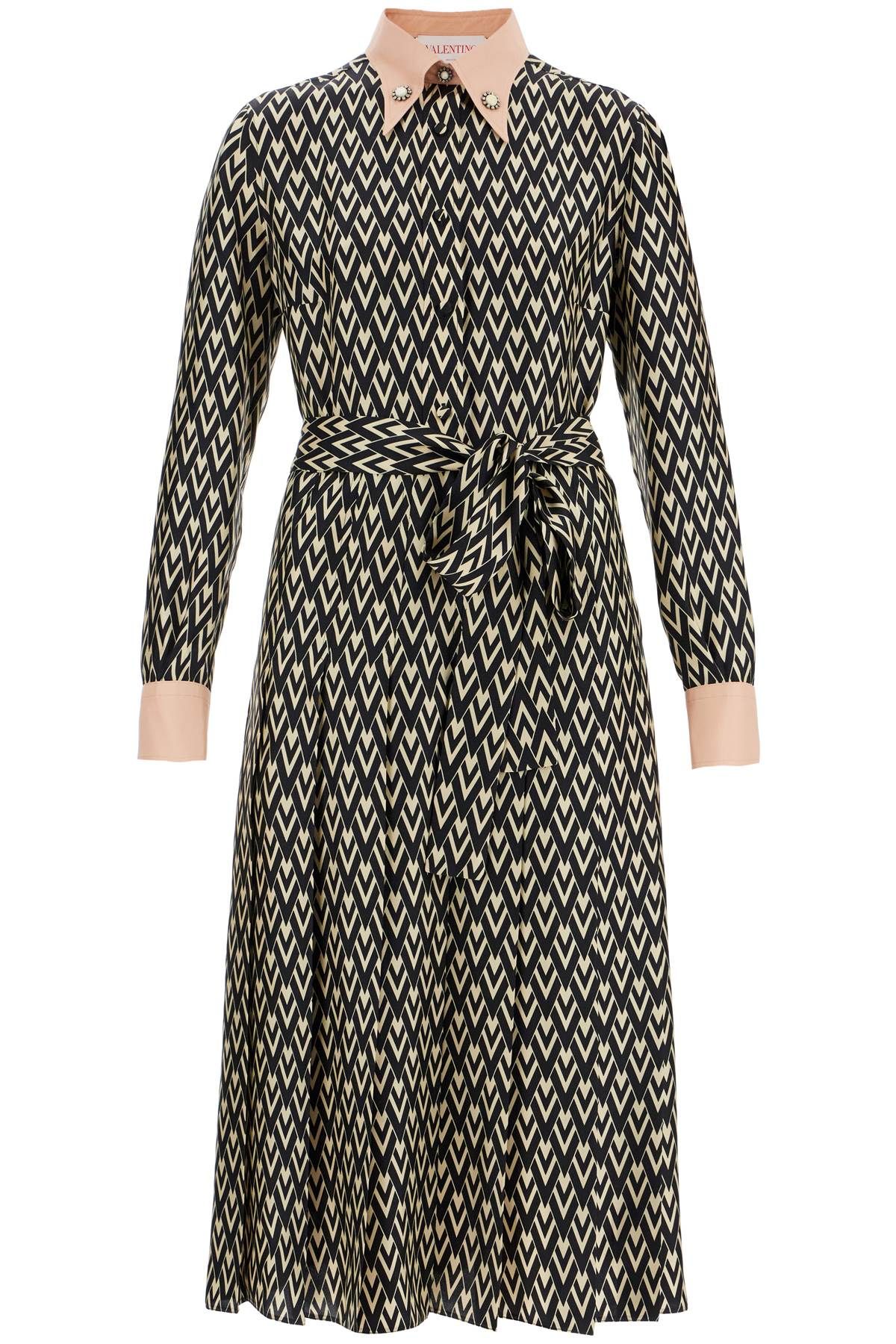 VALENTINO GARAVANI estennmidi twill dress with all the