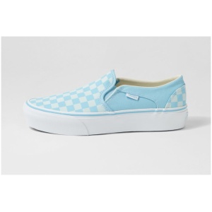 Vans Asher Platform W Vn Checkerboard Blue Canvas Checkerboard Blue Sneakers Womens Shoes Casual Casual Sneakers