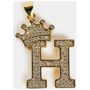 Vendetta Crown Letter H Pendant - 18k Gold Plated in Gold