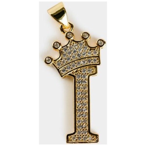 Vendetta Crown Letter I Pendant - 18k Gold Plated in Gold