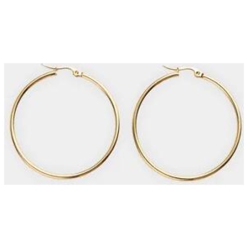 Vendetta Thick Hoop Earring 45mm - 18k Gold Plated in Gold