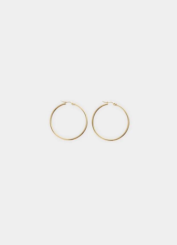 Vendetta Thick Hoop Earring 45mm - 18k Gold Plated in Gold