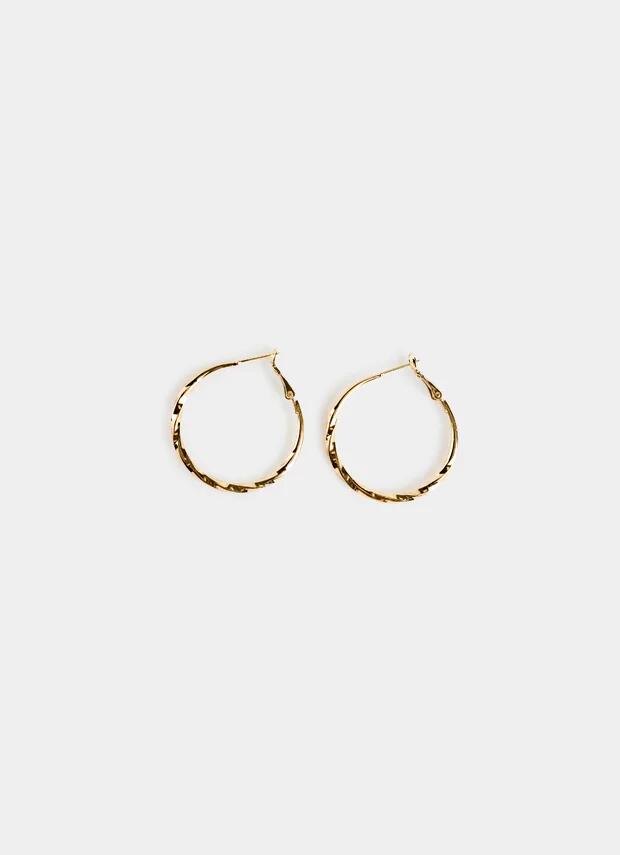 Vendetta Thin Twist Hoop Earrings - 14k Gold Plated in Gold