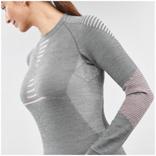 Wedze Women's Ski/Snow Base Layer Wool Top 900 - Grey/pink | Buy Online With Afterpay & Zip