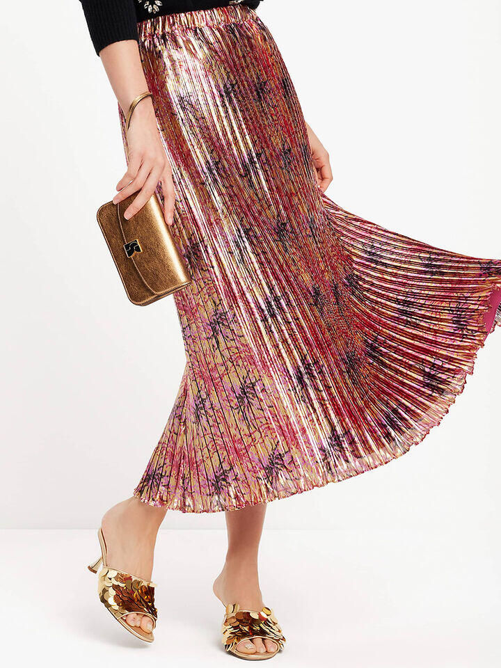 Winter Chrysanthemum Pleated Skirt