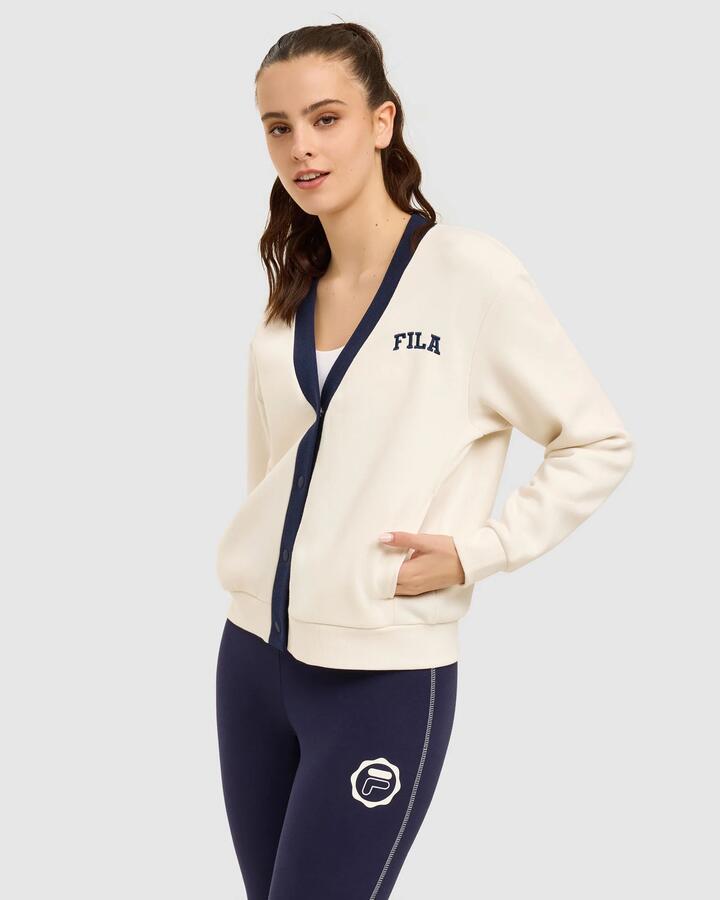 Women's Castel Cardigan - GARDENIA/FILA NAVY - GARDENIA/FILA NAVY